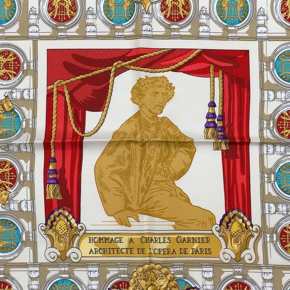 Cartier scarf Carre 90 Greens Silk100% - Picture 8 of 9